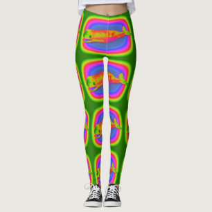 buntes Mehrfarbenwalgrün Leggings