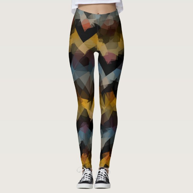 Buntes modernes geometrisches Muster #20 Leggings (Vorderseite)