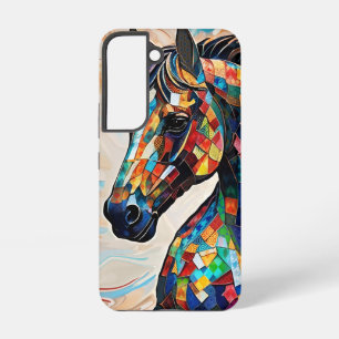 Buntes Mosaikpferd aus Buntglas 15 Samsung Galaxy Hülle