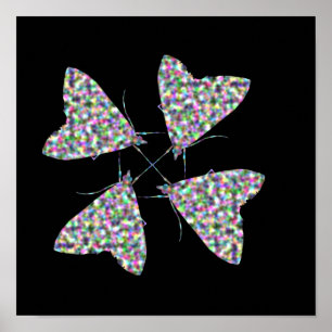 Buntes Motten-Kunstposter Poster