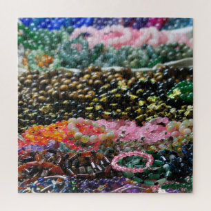 buntes Muster aus Stoffen, Puzzle