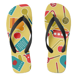 Buntes Muster der Küchengeräte Flip Flops