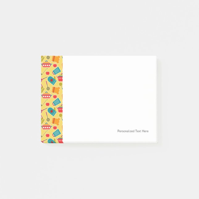 Buntes Muster der Küchengeräte Post-it Klebezettel (Vorderseite)