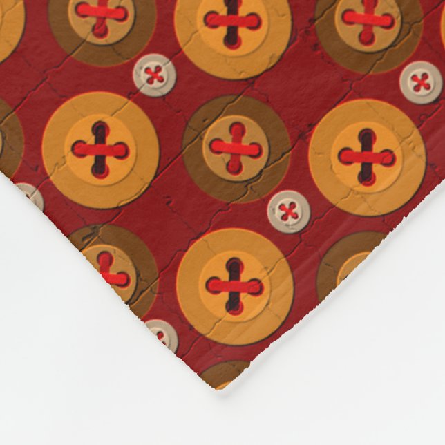 Buntes nahtloses Muster mit Knöpfen Fleecedecke (Ecke)