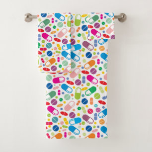 Buntes Neondrogen-Muster Badhandtuch Set