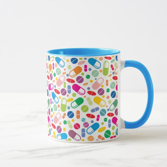 Buntes Neondrogen-Muster Tasse (Rechts)