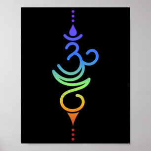Buntes Om-Symbol Spiritual Energy Design Poster
