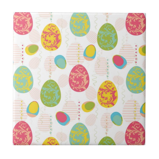 Buntes Osterei-Muster Fliese (Vorderseite)