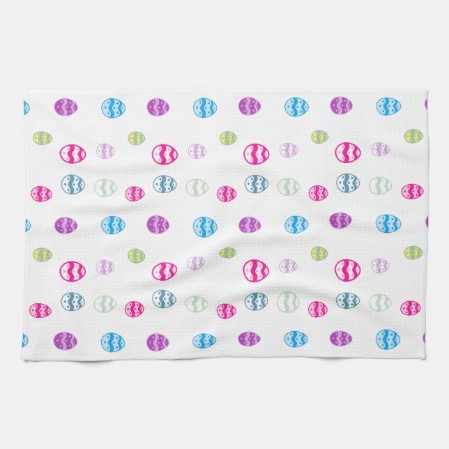 Buntes Osterei-Muster Geschirrtuch (Horizontal)