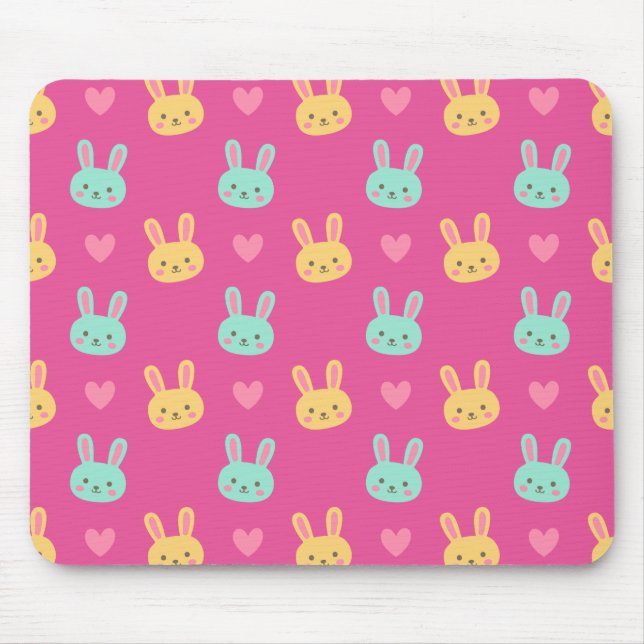 Buntes Osterhasen-Muster | Mousepad (Vorne)