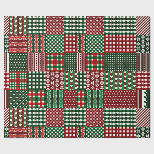 buntes Patchwork Geschenkpapier (Saum)