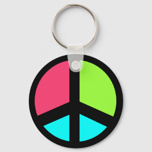 buntes peacesign schlüsselanhänger
