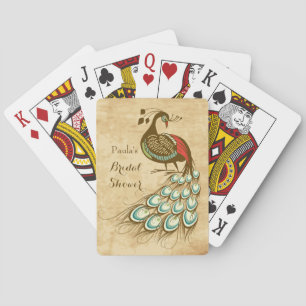 Buntes Pfau Brautparty Spielkarten