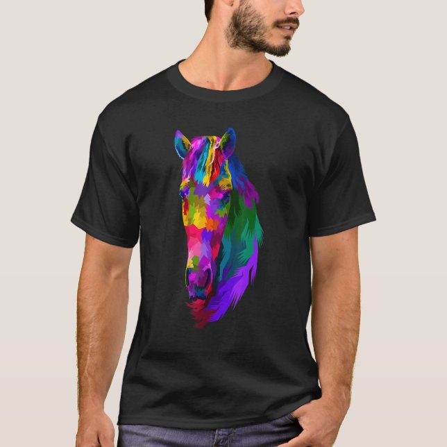 Buntes Pferd Grafik 5 T-Shirt (Vorderseite)