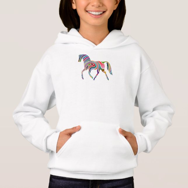 Buntes Pferd Hoodie (Vorderseite)