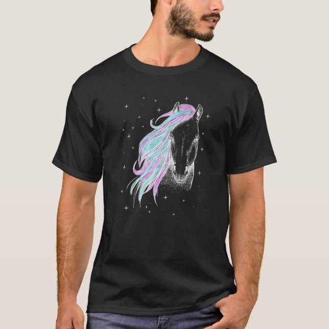 Buntes Pferd T-Shirt (Vorderseite)