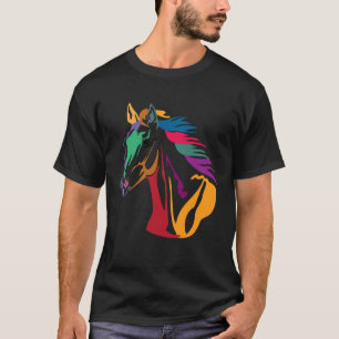 Buntes Pferd zum Reiten Pferd T-Shirt