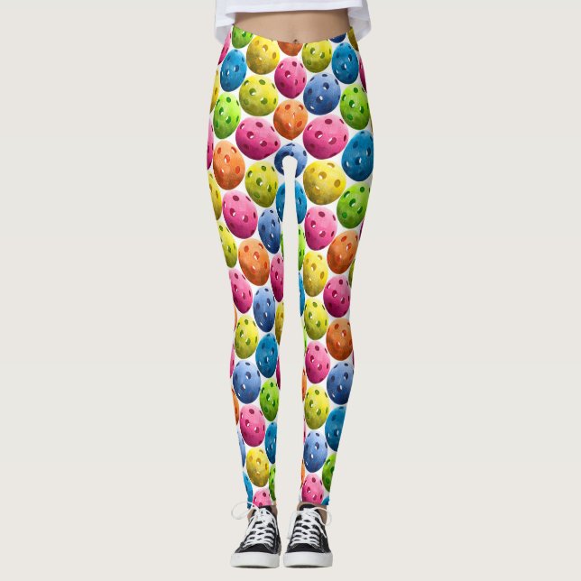 Buntes Pickleball Leggings (Vorderseite)