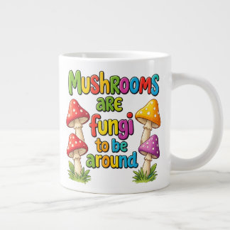 Buntes Pilzdesign, leuchtende Waldpilze Jumbo-Tasse