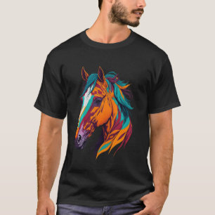 Buntes Pop-Art Pferdeliebhaber Lustig Süße Pferde T-Shirt
