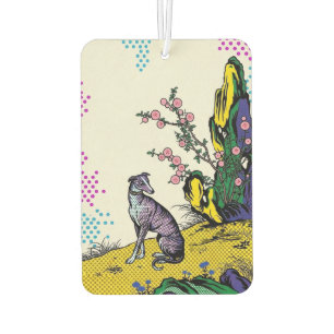 Buntes Pop Art Windhund Asiatische Natur Autolufterfrischer