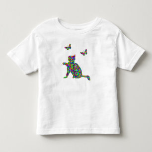 Buntes prismatisches Katzen-u. Kleinkind T-shirt
