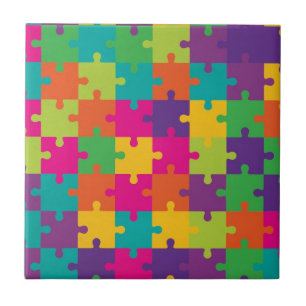 Buntes Puzzle-Muster Fliese