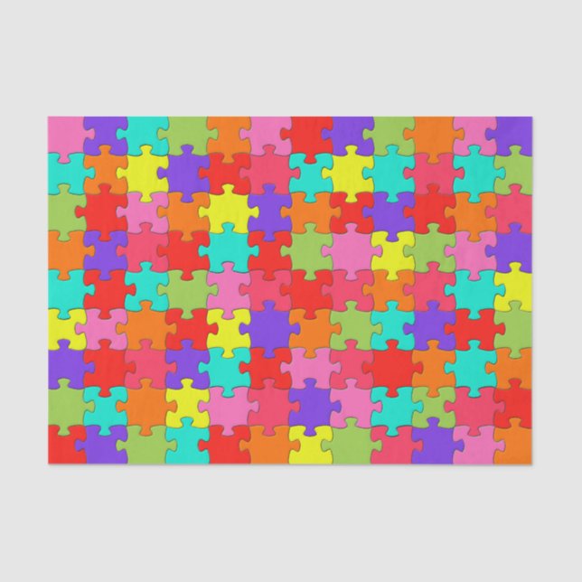 Buntes Puzzle-Muster Seidenpapier (Vorderseite)