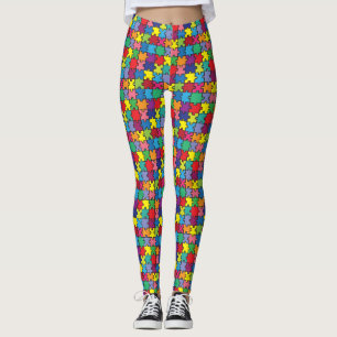Buntes Puzzlespiel-Stück-Autismus-Bewusstsein Leggings