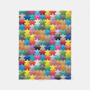 Buntes Puzzlespielmuster Fleecedecke