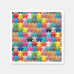 Buntes Puzzlespielmuster Serviette