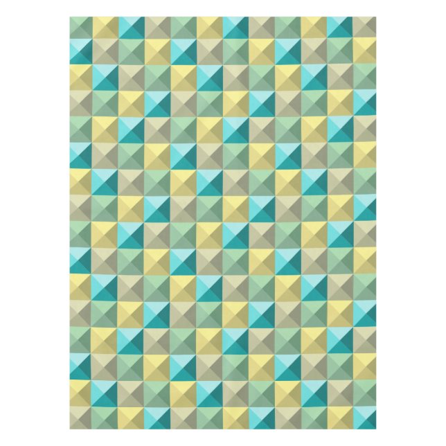 Buntes quadratisches geometrisches Muster Tischdecke (Vorderseite)