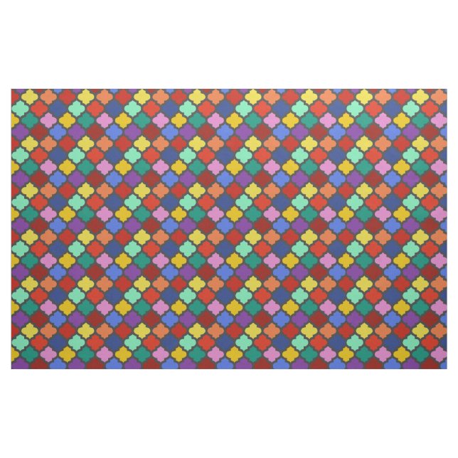 Buntes Quatrefoil Gitter-Gitter hübsch Stoff (Yard (91,4 cm))