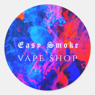 Buntes Rauch Vape Shop Geschäft Runder Aufkleber