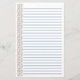 Buntes Regenbogen-Herz gezeichnete Briefpapier