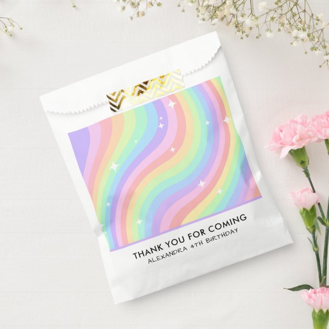 Buntes Regenbogen Mädchen 4. Geburtstag Geschenktütchen (Versiegelt)