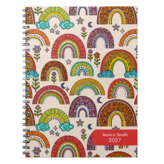 Buntes Regenbogen-Notizbuch Notizblock