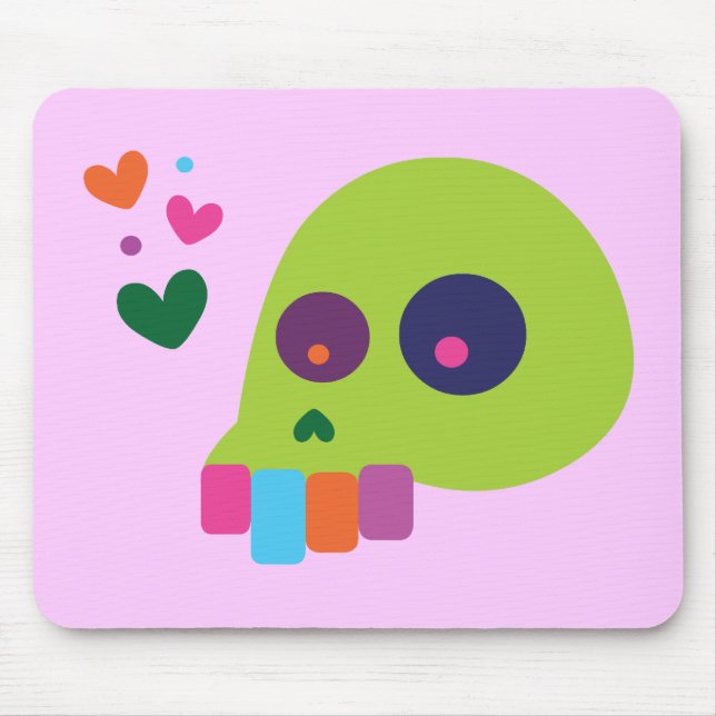 Buntes Regenbogen-Schädel Mousepad (Vorne)