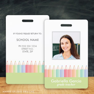 Buntes Regenbogen-Schullehrer-Photoausweis Abzeich Ausweis