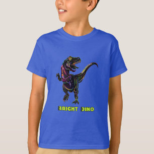 Buntes Regenbogen-Velociraptor-Dinosaurier-Kunst-T T-Shirt
