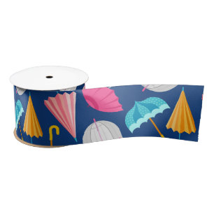 Buntes Regenschirm-Muster Satinband