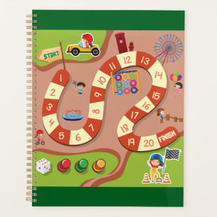 Buntes Rennstrecken-Brettspiel für Kinder Planer