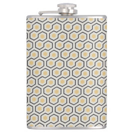 Buntes Retro Bienenwaben-Gitterfeld Flachmann