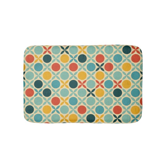 Buntes Retro dekoratives Muster Badematte (Vorderseite)