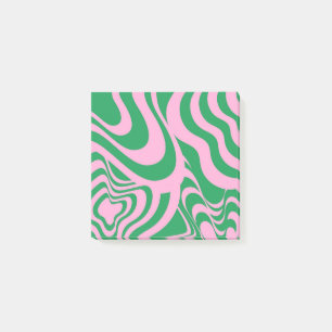 Buntes Retro-Swirle Groovy Y2K-Muster Post-it Klebezettel