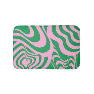 Buntes Retro-Swirls Groovy Y2K-Muster Badematte