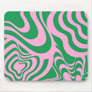 Buntes Retro-Swirls Groovy Y2K-Muster Mousepad