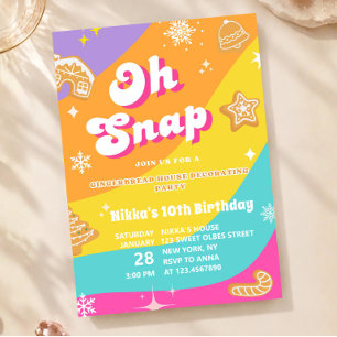 Buntes Retro-Weihnachtsgebäck-Haus Dekorieren Gebu Einladung