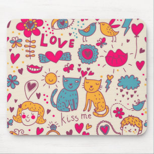 Buntes romantisches Muster Mousepad
