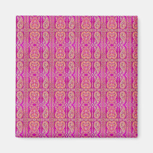 Buntes rosa Paisley Striped Magnet